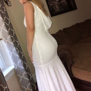 all white long dress (prom)